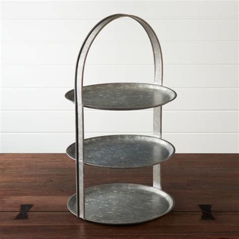 I used a big metal bowl from a thrift store just because i had it. Galvanized 3-Tier Server | Crate and Barrel