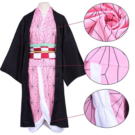 Alaiyaky Nezuko Cosplay Costume Demon Slayer Nezuko Kimono Kids Outfit