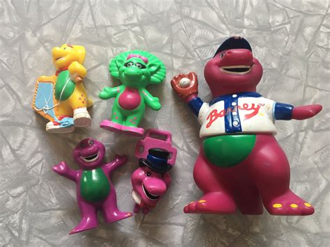 Lot Of 5 90s Barney The Purple Dinosaur Vinyl Figures Lyons By