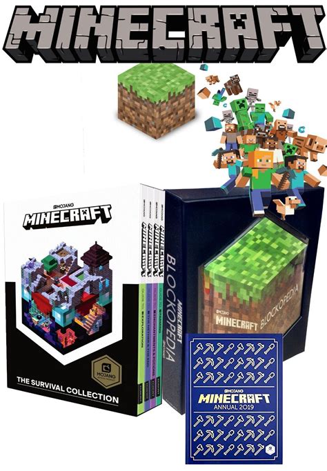 Minecraft Books Collection Set By Mojang Handbooks Annual Book