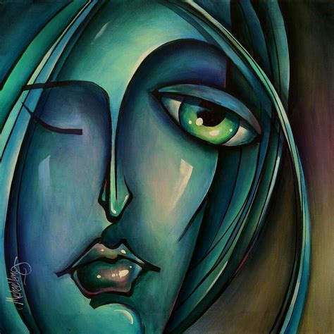 Michael Lang Art Original Abstract Art Painting Abstract Face Art Art