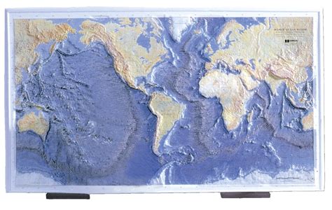 Ocean Floor Raised Relief World Map Relief Map Map World Globe Map