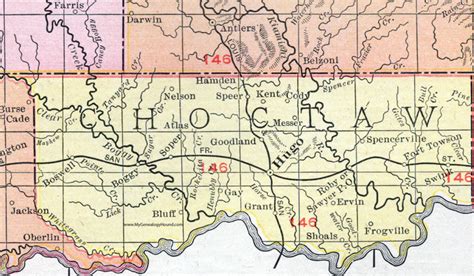 Choctaw County Oklahoma 1911 Map Rand Mcnally Hugo Boswell Soper