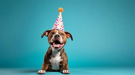 Premium Ai Image A Dog Wearing Party Hat