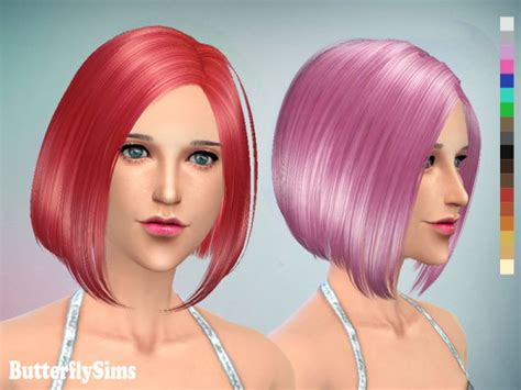 Sims 4 Hairs ~ Butterflysims Thin Bob Hairstyle 124
