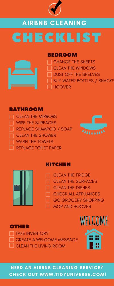 Edit Online With Canva Airbnb Host Vacation Rental Cleaning Checklist