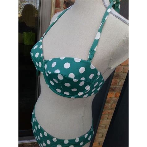 J Crew Swim J Crew Bikini S Bra 36 C Swimsuit Bathing Suit Polka Dot 2 Piece Swim Set