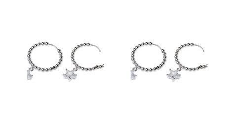 Silver Crystal Star Hoop Earrings Olivia Divine Jewellery Silkfred Au