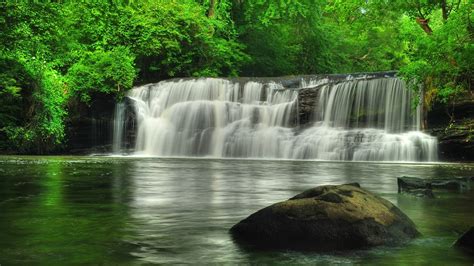 Waterfall River Landscape Nature Waterfalls Wallpapers Hd Desktop
