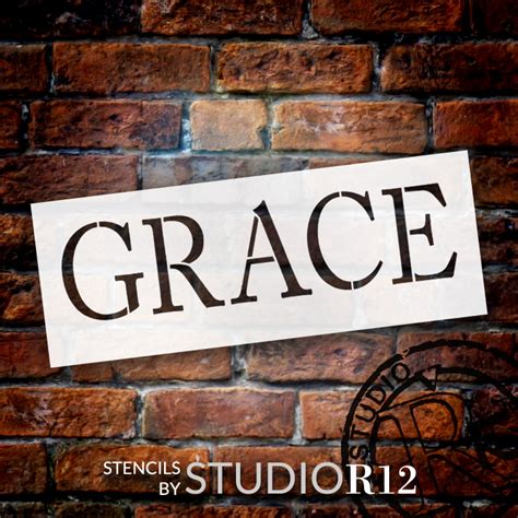 Grace Word Stencil 8 X 3 Stcl10021 By Studior12