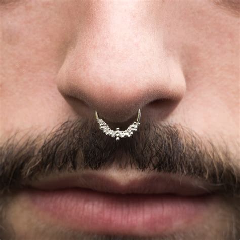 Silver Septum Ring Septum Jewelry Septum For Men Mens Etsy