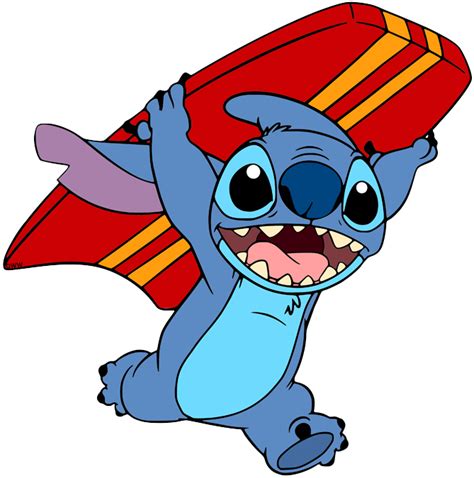 Clip Art Of Stitch Running With A Surfboard From Lilo And Stitch