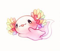 This pdf counted cross stitch pattern available for instant download. Cute cartoon Axolotl | cute | Axolotl, Kawaii drawings ...