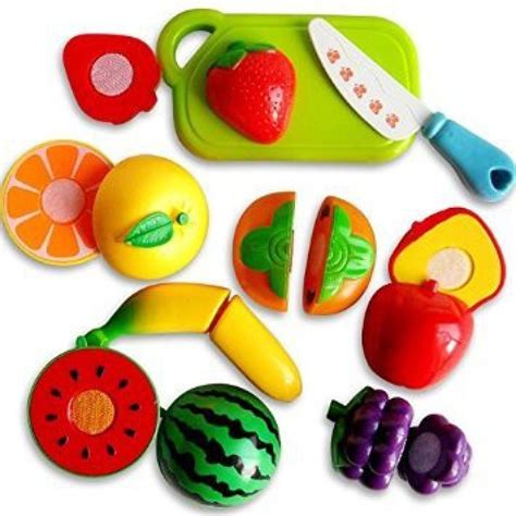 Meera S Realistic Sliceable Fruits Cutting Play Toy Set With Velcro Pretend Play Educational