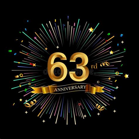 63rd Anniversary Celebration Golden Number 63rd With Sparkling