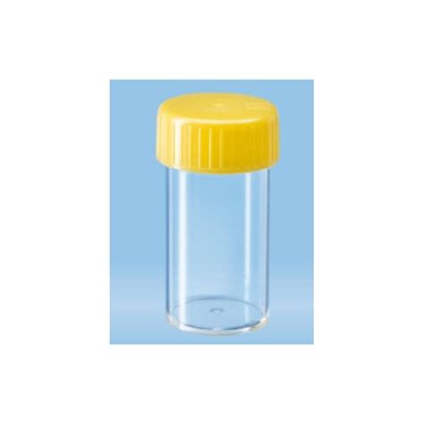 25ml Sarstedt Tubes With Flat Base Transparent Polystyrene Yellow