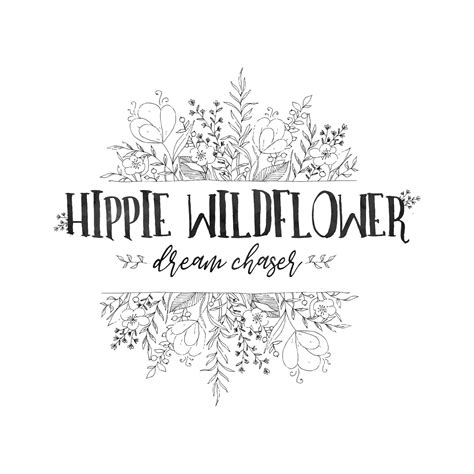 Wildflower Logo Floral Logo Hippie Logo Photographer Logo Boho Logo