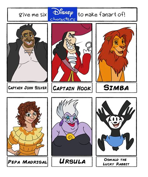 Disney Six Characters Facebook — Weasyl