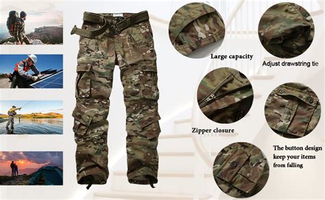 Kocthomy Mens Cargo Pants Hiking Tactical Military Casual Outdoor