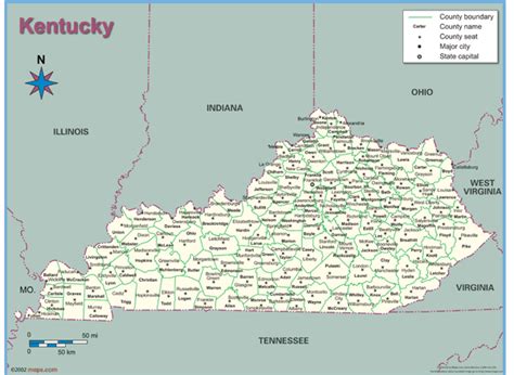 World Maps Library Complete Resources Kentucky Maps With Cities And