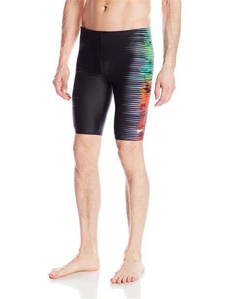 Speedo Mens Interference Glow Swimsuit Speedo Black Medium Jammer