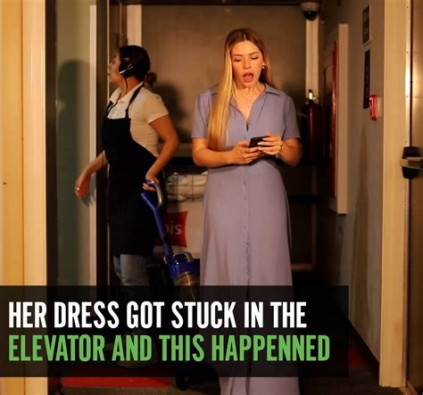 Her Dress Got Stuck In The Elevator And This Happened Elevator