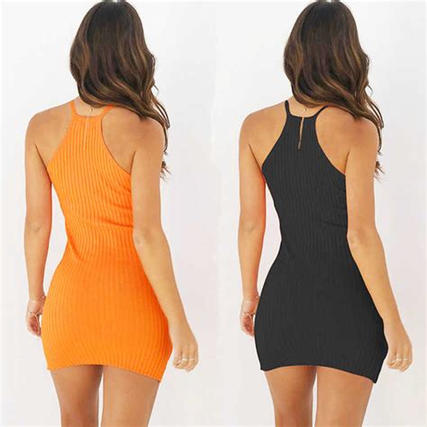 2022 Sexy Club Backless Spaghetti Strap Summer Dress 2022 Cotton Ladies Elastic Bodycon Black