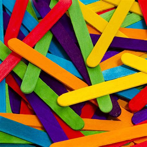 Jumbo Popsicle Sticks - Wooden Colored Craft Sticks / Stix - 200 Pack ...