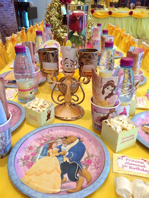 Kids Table Belle Birthday Party Belle Birthday Beauty And The Beast