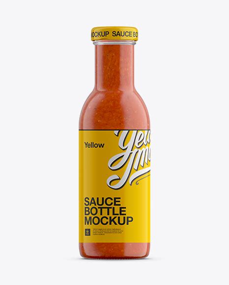 Chili Sauce Glass Bottle Mockup Free Download Images High Quality Png