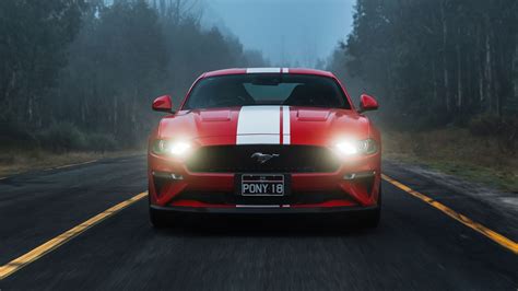 Download Wallpaper 1920x1080 Ford Mustang Gt Sports Car Red Full Hd