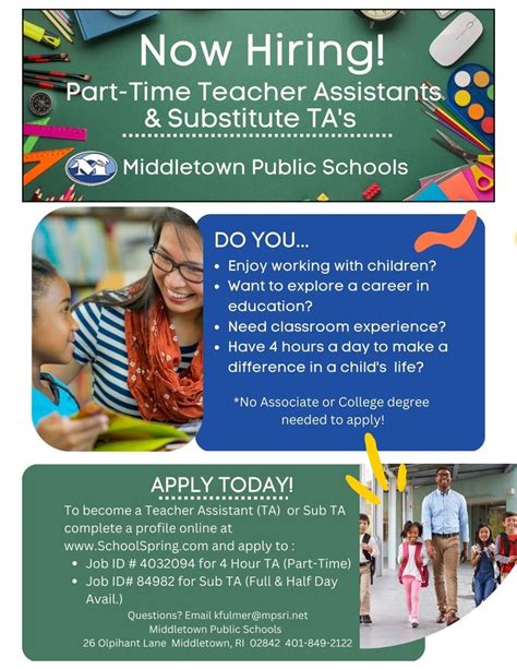 Now Hiring Teacher Assistants Middletown Public Schools