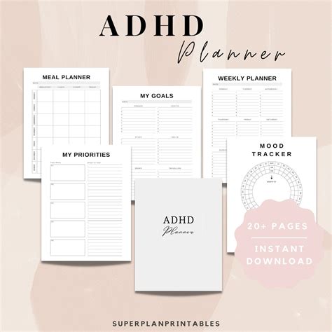 Complete Adhd Planner Template For Adults Adhd Friendly Planner W