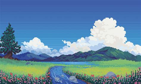 Pixel Art Great Examples Pixel Art Landscape Pixel Art Pixel
