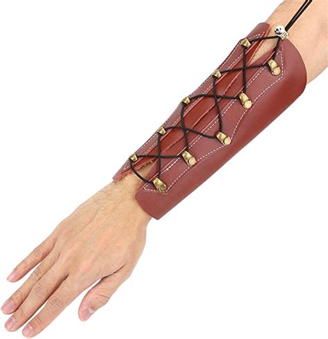 Tbest Leather Arm Guards Armguard For Archery Brownblack