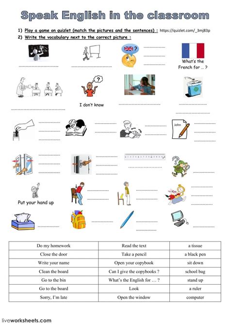 Classroom Language Online Worksheet You Can Do The Exercises Online Or