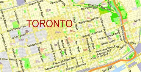Toronto Pdf Map Canada Exact Vector Map Street G View City Plan Level