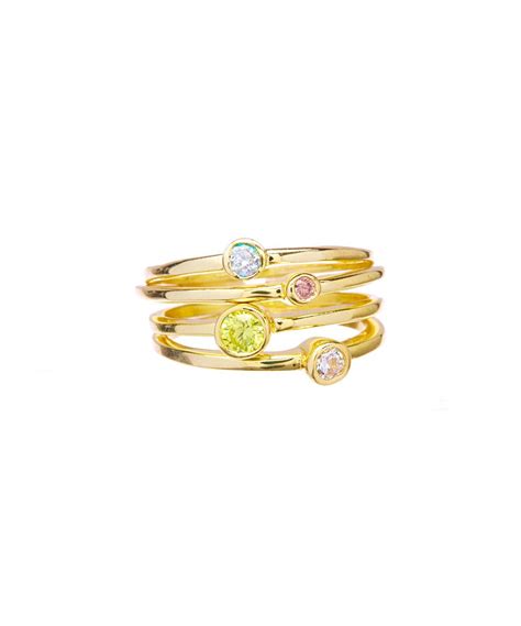 Cubic Zirconia And Gold Marisol Ring Set Ring Sets Zirconia Rings