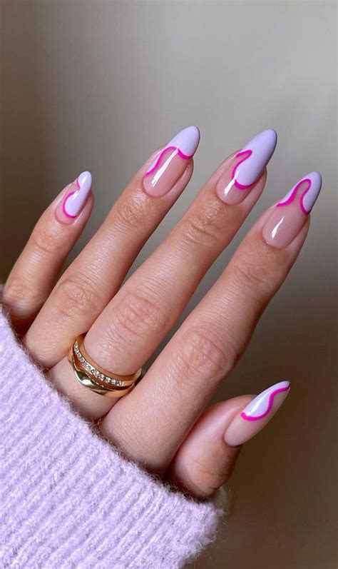 Almond Nails For A Cute Spring Update Abstract White French Tip Nails