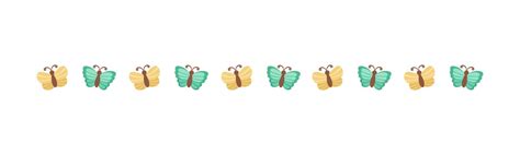 Cute Butterfly Separator Border Divider Spring Summer Nature Vector