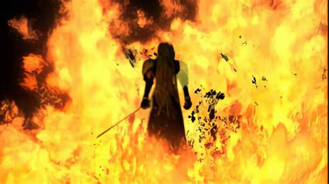 Sephiroth Walking Through The Burning Flames Of Nibelheim Fmv Disc 1