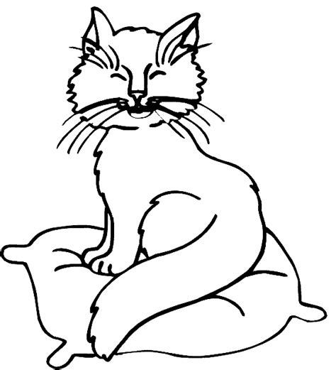 Desenho De Gato Sentado Na Almofada Para Colorir Tudodesenhos Images