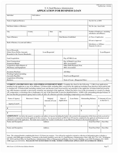 The Application For Business Loan Form Is Shown In This File It Shows