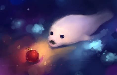 Wallpaper White Apple Cub Art Baby Seal Marine Seal Hangmoon