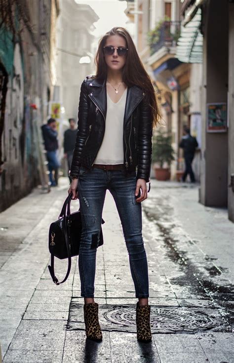 Leather Jackets Street Style Black Leather Jacket Outfit Tomboy