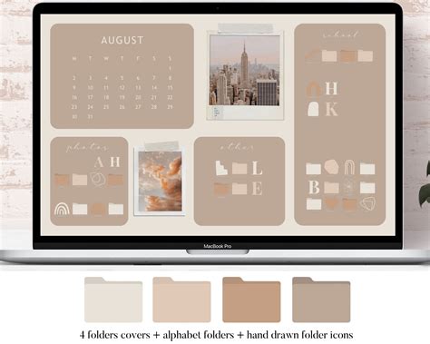 calendar   desktop organizer wallpaper folder icons etsy