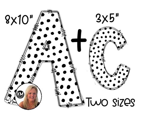 Scandi Polkadot Letter Pack Clipart 8x10 And 3x5 Bulletin Board Letters