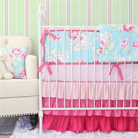 Caden lane crib bedding mixes and matches patterns and colors to beautiful effect. Caden Lane Baby Bedding | Crib bedding girl, Floral baby ...