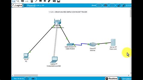 1125 CREAR UNA RED SIMPLE CON PACKET TRACER YouTube