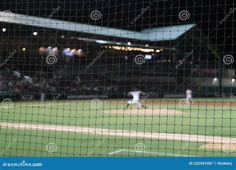 Selective Focus On Baseball Foul Ball Safety Netting Stock Image Image Of Angle Ballgame